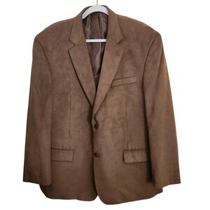 New England Collection Camel Faux Suede Sport Coat Size 44R